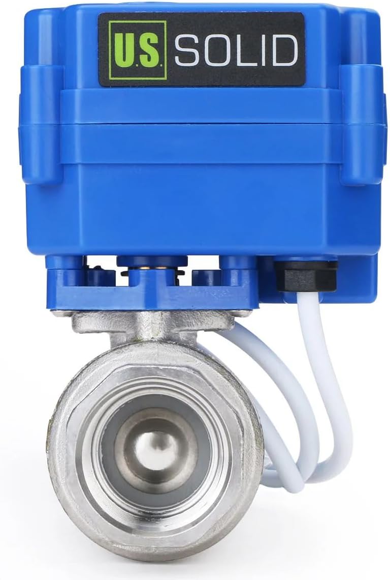 U.S. Solid Motorized Ball Valve- 3/4" NSF Certified 304SS Ball Valve with Full Port, 9-24V AC/DC and 2 Wire Auto Return Setup