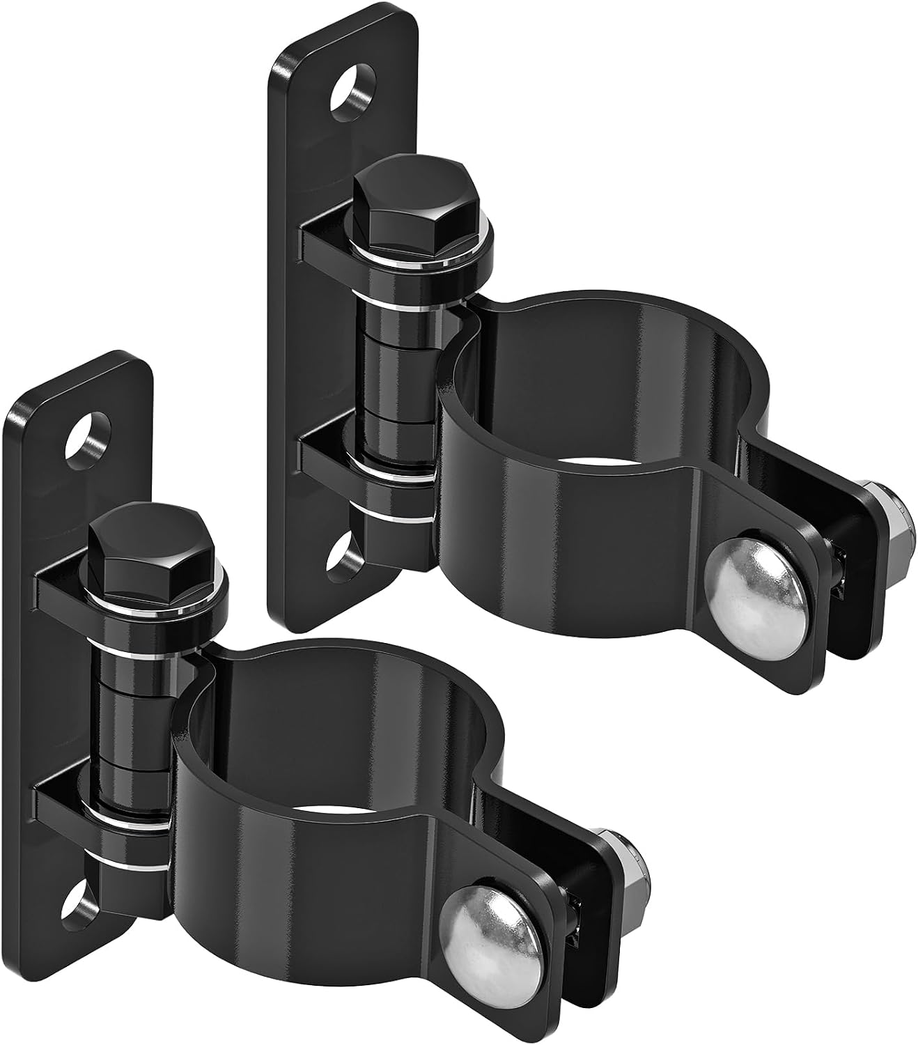 Gate Hinges Heavy Duty Carbon Steel Chain Link Fence Parts Electroplated Finish, Removable Bolts for Wall Mount, Fits