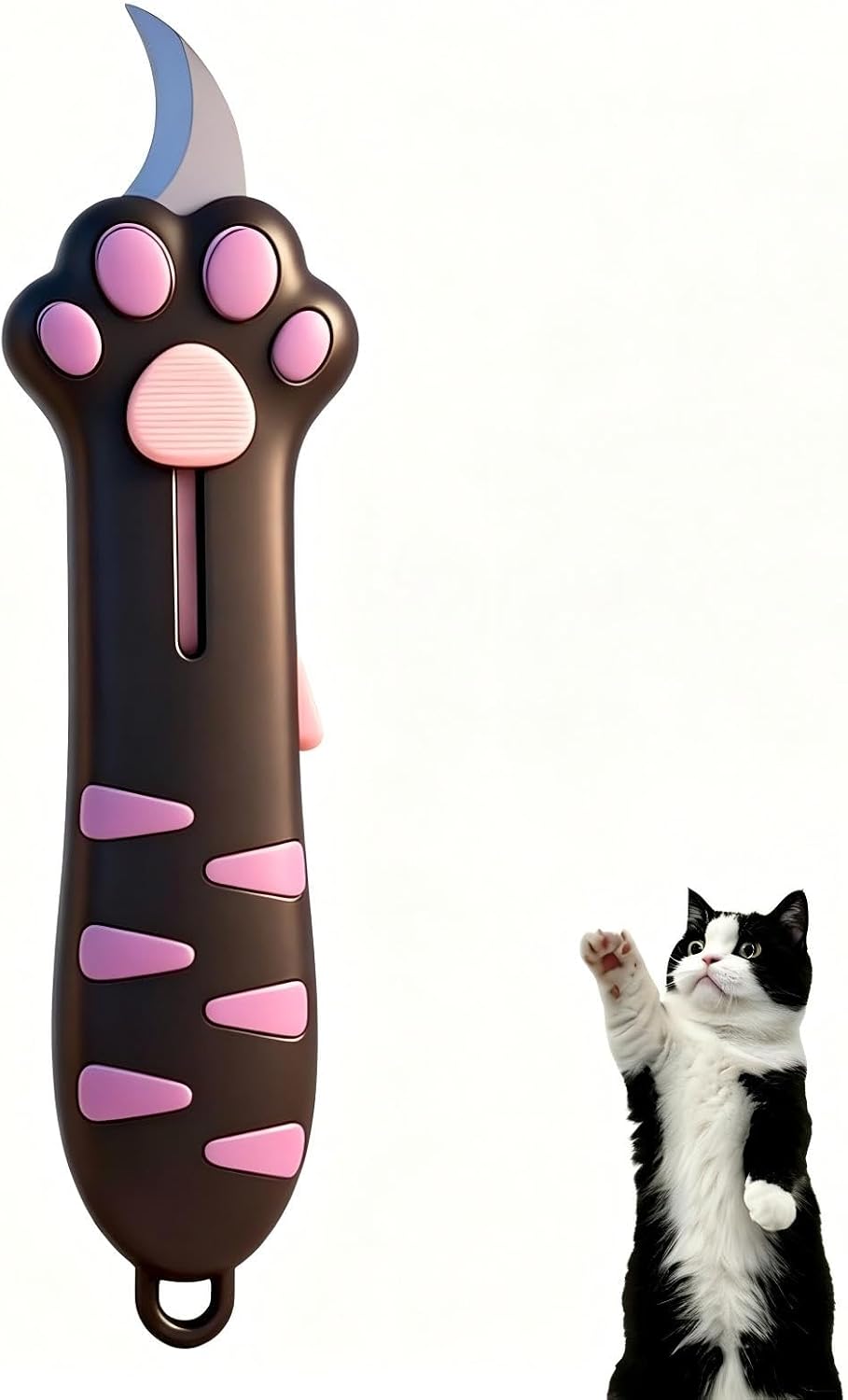 Cat Claw Box Cutter,Portable Retractable Cute Cat Paw Box Knife