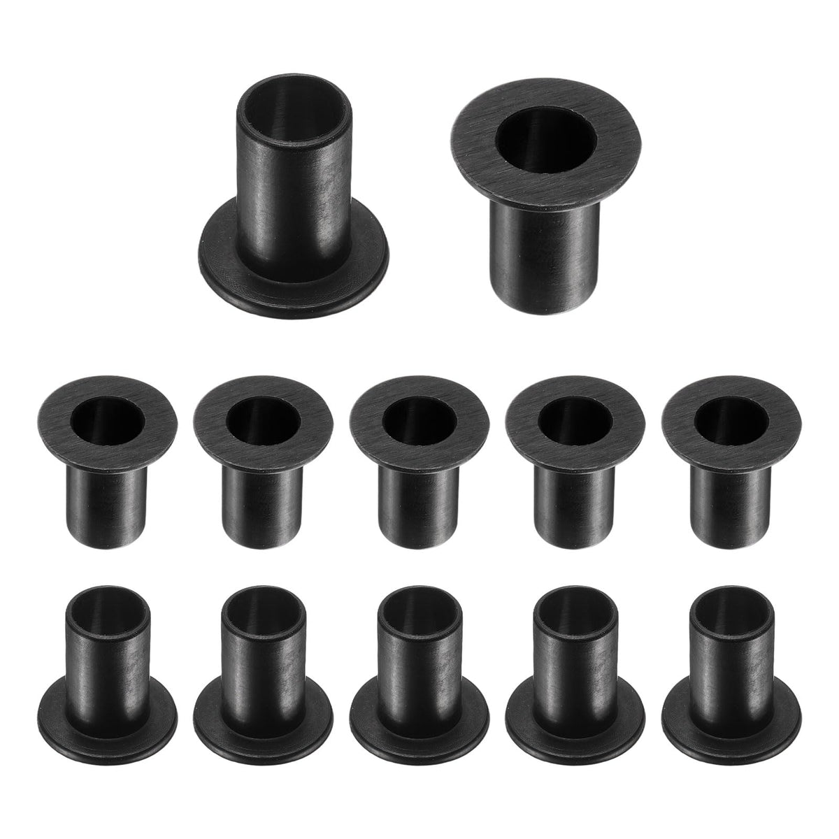 uxcell 12pcs Flanged Sleeve Bearings Plastic Bushings ID 10.1mm x OD 13mm x Length 20.5mm Nylon Bushings, Black