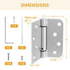 2 Pack Spring Hinges Self Closing 4 Inch, Self Closing Door Hinges