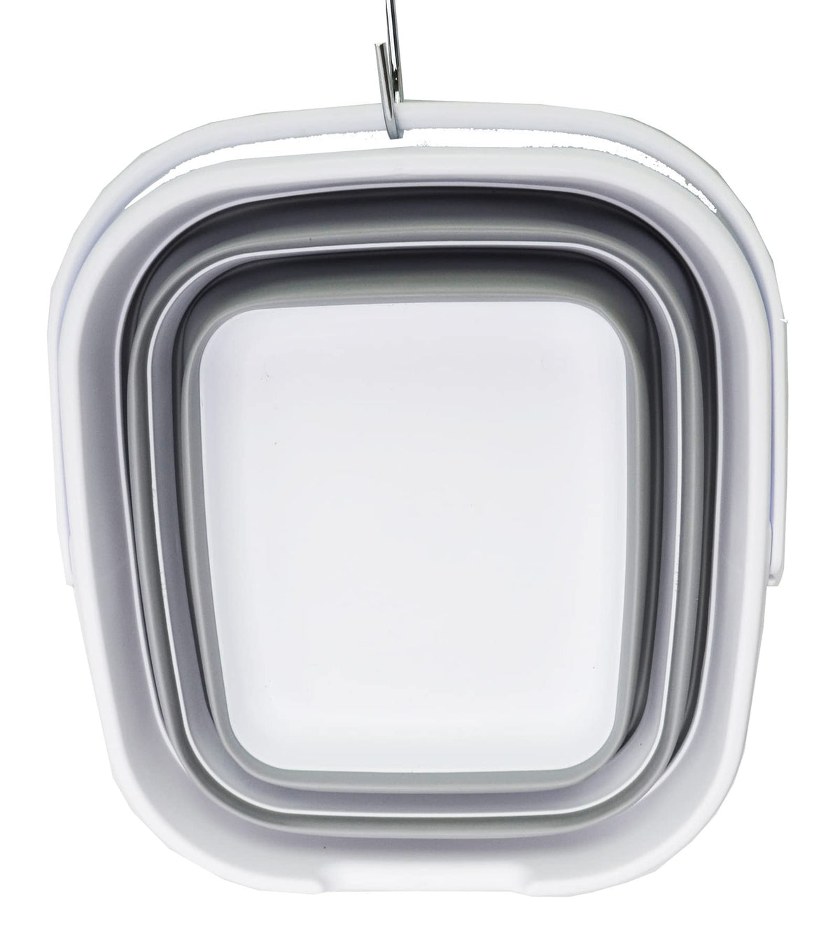 10L (2.6 Gallon) Collapsible Rectangular Handy Bucket (White/Grey, 1)