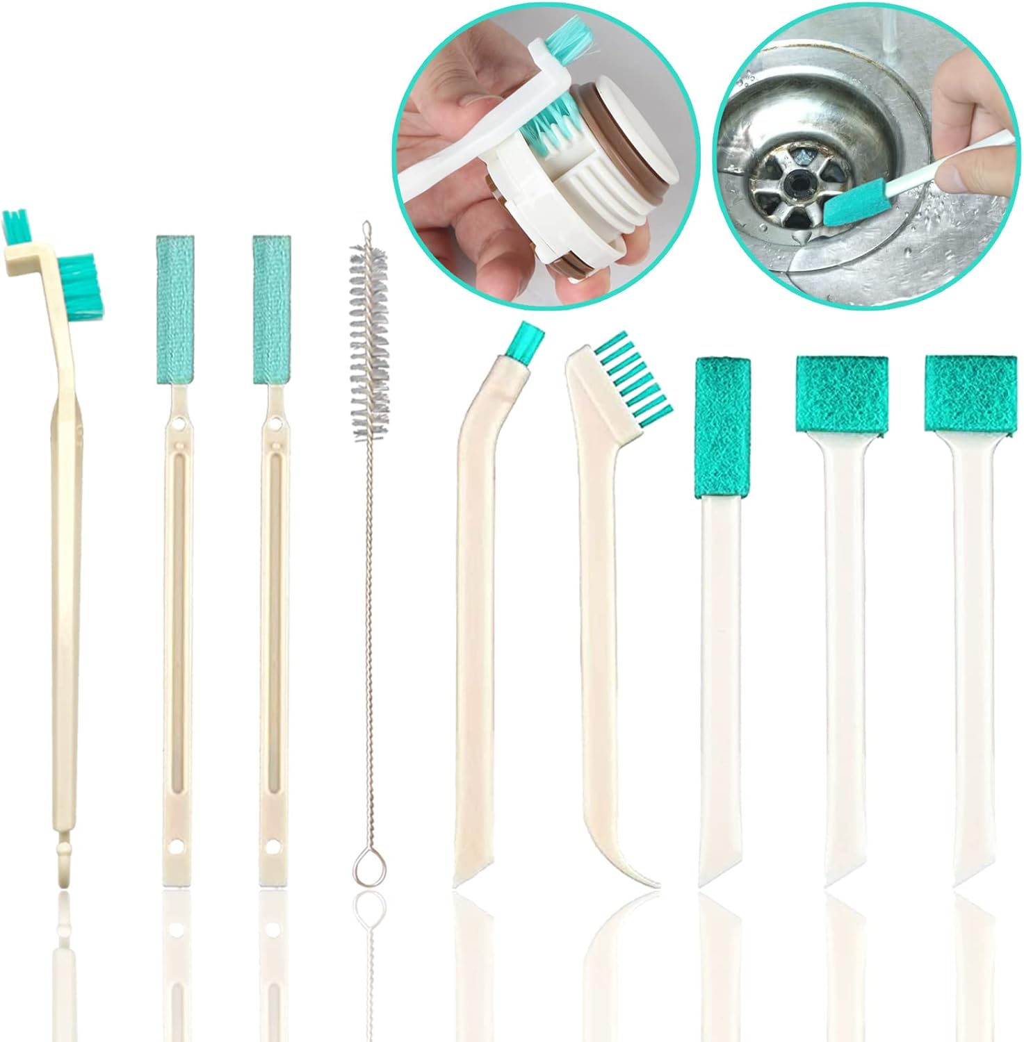 Small Household Cleaning Brushes by ELEMGULY,18 Pcs Crevice Brush for Hole, Gap, Corner, Space, Micro Crevice Scrub