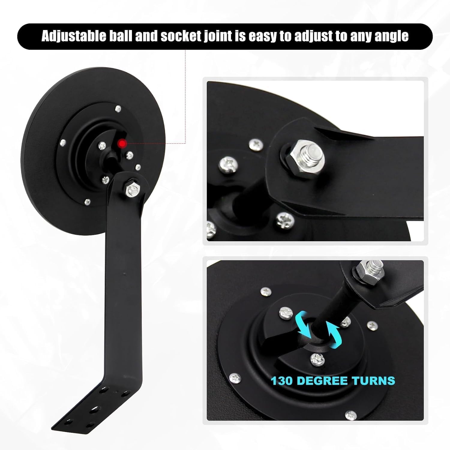 8" Convex Mirror – Adjustable Wall Bracket for Driveway | 8" curved blindspot mirror with adjustable wall bracket.