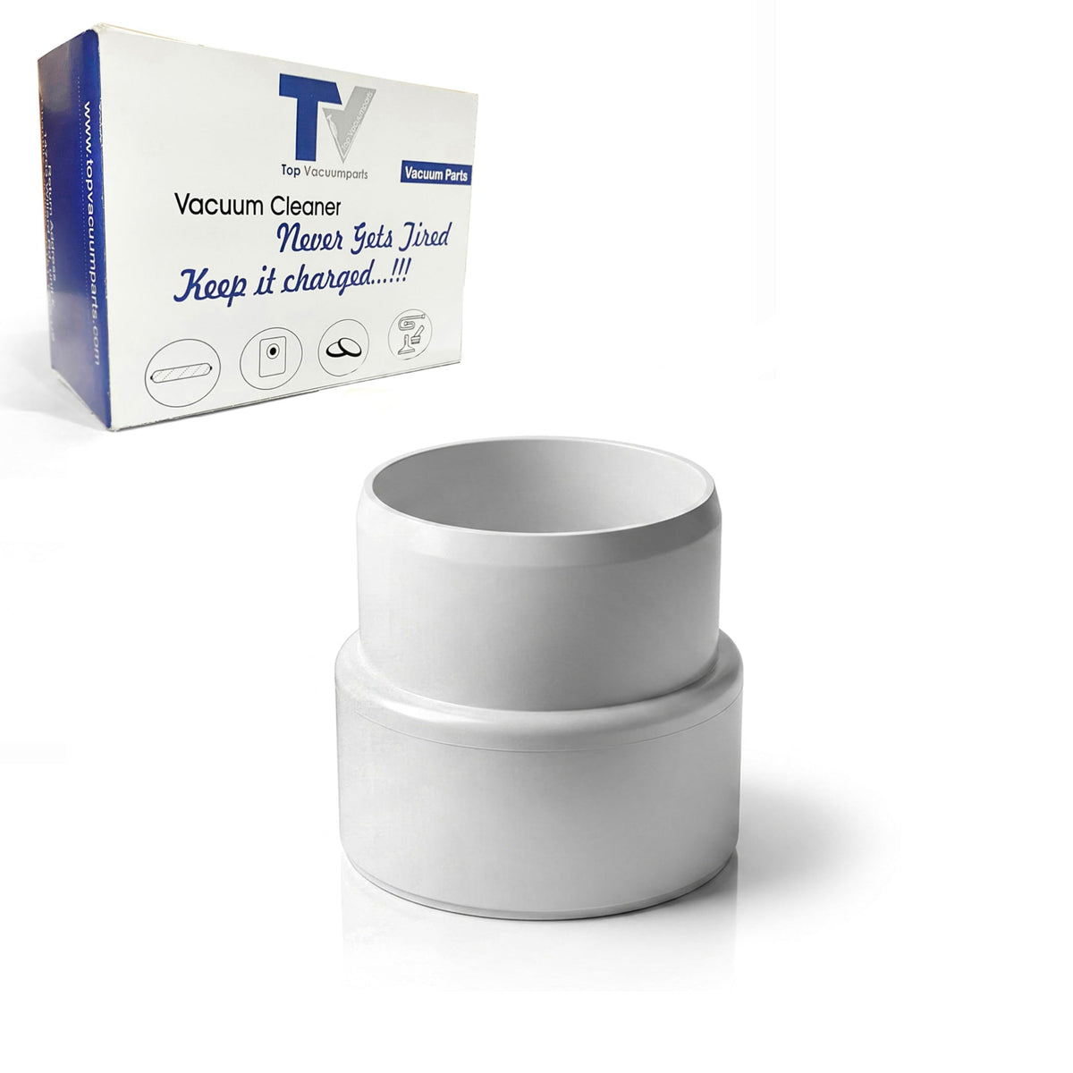 Central Vacuum Wall Valve Extension for Thick Walls & Backsplashes - Extends Valve Spigot to Mounting Plate - Durable PVC Fitting