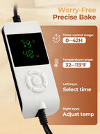 Bread Proofing Box, 32-113°F Temp Control & 48H Timer, Folding Dough Proofing Box With NTC Sensor, Sourdough Proofing