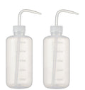 2 Pack 17oz Empty Clear Squeeze Wash Bottles with Narrow Mounth