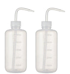 2 Pack 17oz Empty Clear Squeeze Wash Bottles with Narrow Mounth