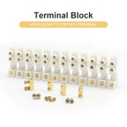 GUBCUB Terminal Block Set, 7 Pieces 12 Position Dual Row Terminal Strip Electrical Barrier Wire Connector Block, 10A 380V