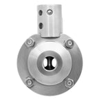 DEKADONS Stainless Steel 304 KF16 Flanged Vacuum Butterfly Valve, Manual Clamped Three-clamp Ball Valve with Pull Handle and Silicone (Blue, KF16)