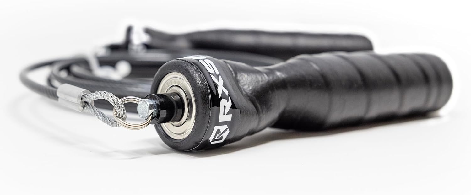 Jump Rope - Black Ops Ergonomic Handles with Trans Black Cable Buff 3.4 | Jump Smart Weighted Speed Rope for Sports &