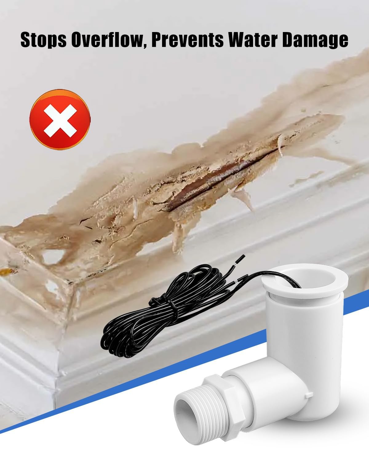 Float Switch Fit for HVAC Drain Pan for Overflow Protection Detection