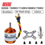 DYS D2836 1500KV/1120KV/880KV/750KV Brushless Outrunner Motor 2-4S for Multicopter RC Aircraft Fixed-Wing UAV (D2836 1120KV)