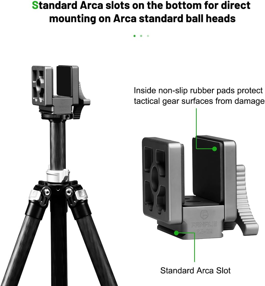 Rifle Saddle Mount, Mlok Arca Swiss Quick Release Rail Clamp with 1/4" & 3/8" Screws for Hunting Shooting