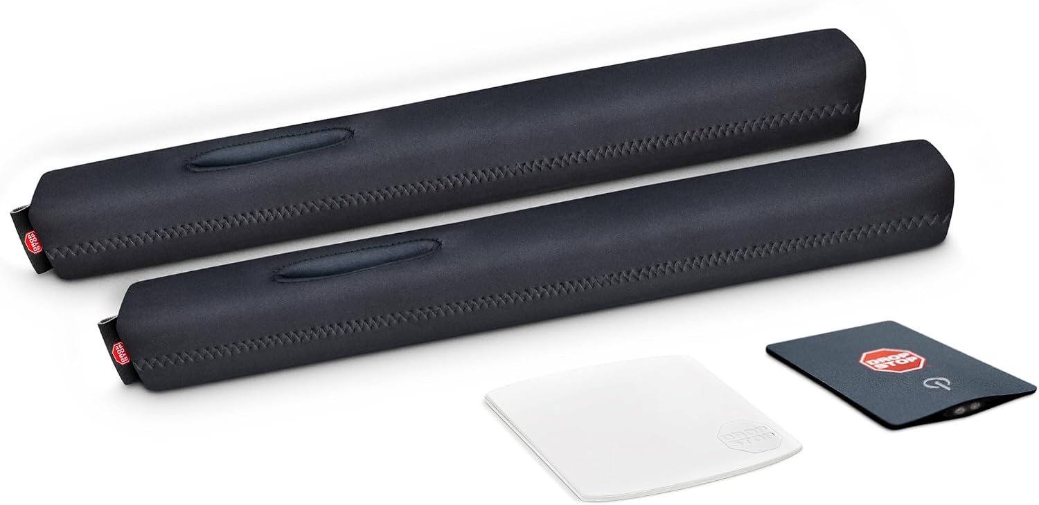 The Original Patented Car Seat Gap Filler (AS SEEN ON Shark Tank) - Set of 2 and Slide Free Pad and Light