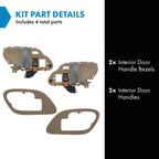 TRQ Interior Door Handle & Bezel Kit Tan