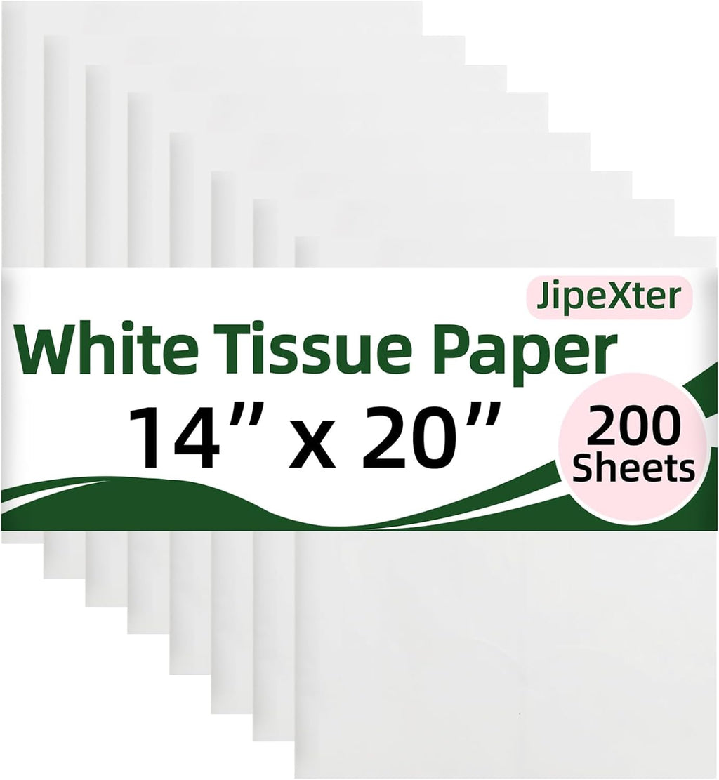 200 Sheets White Tissue Paper Bulk for Gift Wrapping & Bags