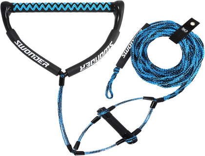 Wakeboard Rope 75ft - Water Ski Rope with Double Handle - 4 Sections Boat Tow Rope for Kneeboard, Wakeboard, Water