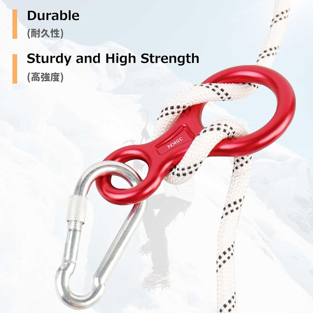 35kN Climbing Rescue Figure 8 Descender Rigging Plate Heavy Duty & Large & High Strength Rappel Device Equipment for