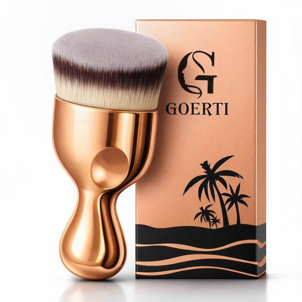 Angled Kabuki Foundation Brush – High-Density Face & Body Blending Makeup Brush for Liquid Foundation, Bronzing