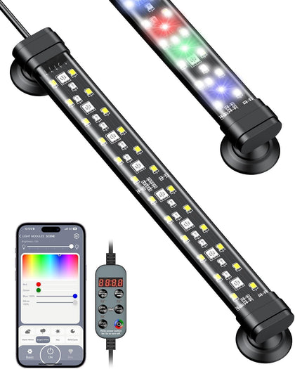 Aquarium Light with Bluetooth for Plants, 5W 8 inch Full Spectrum Fish Tank Light for 8-15 inch Fish Tanks