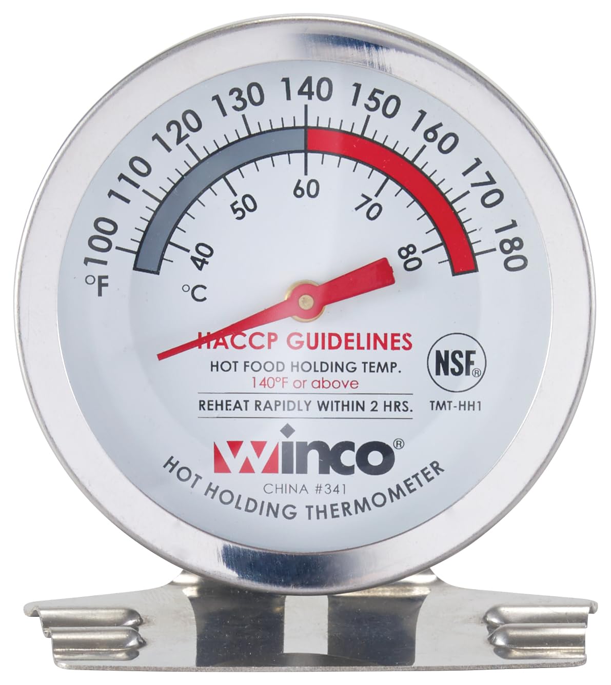 Winco 2" Dial Clear Hot Holding Thermometer
