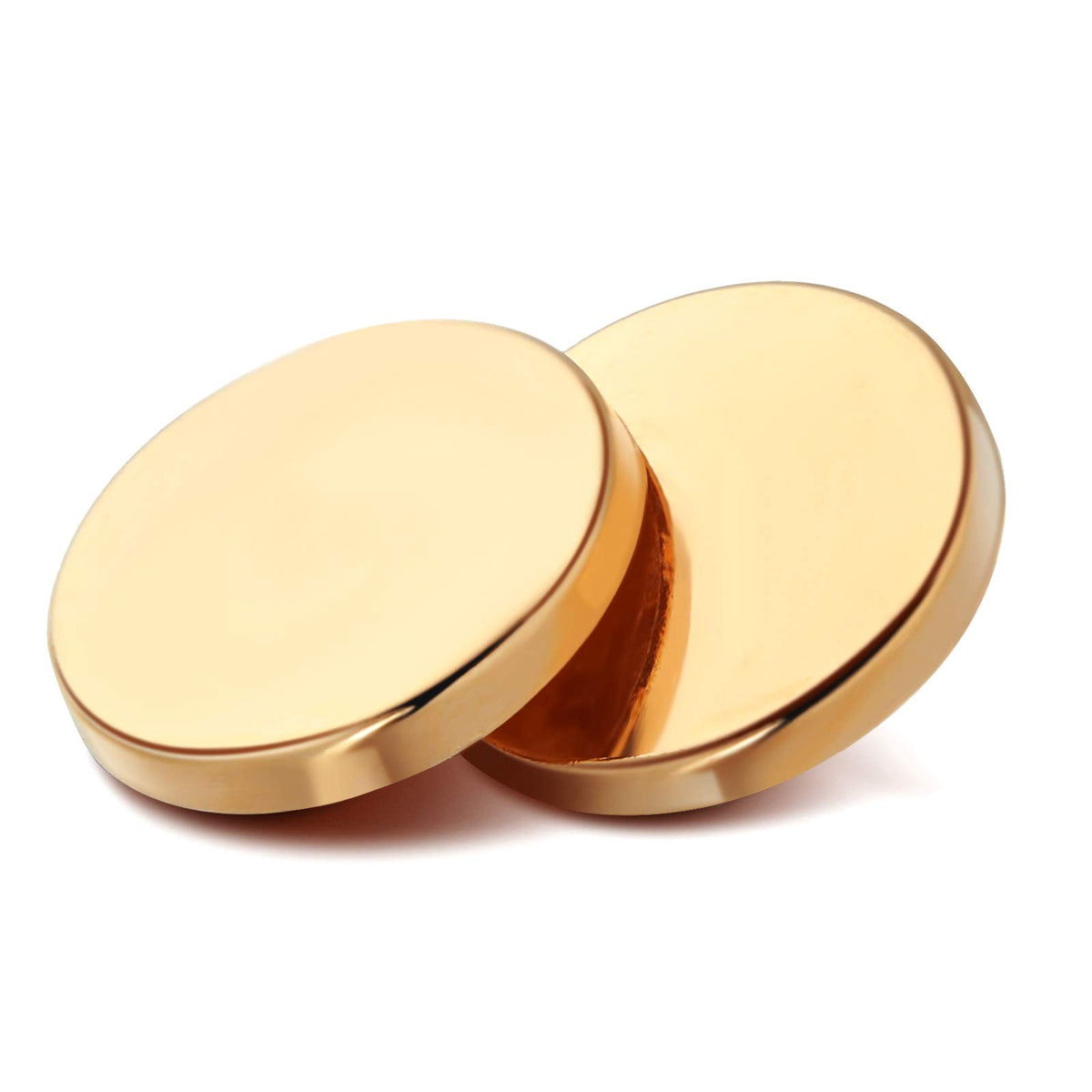 30 Pcs Metal Shank Buttons Round Flat Gold Sewing,25 mm,Gold