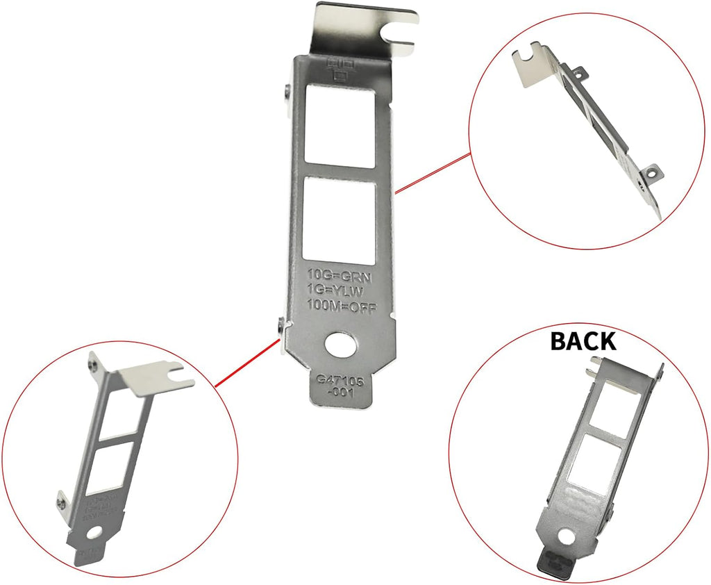 Low Profile Short Bracket Compatible with Intel X550-T2 X540-T2