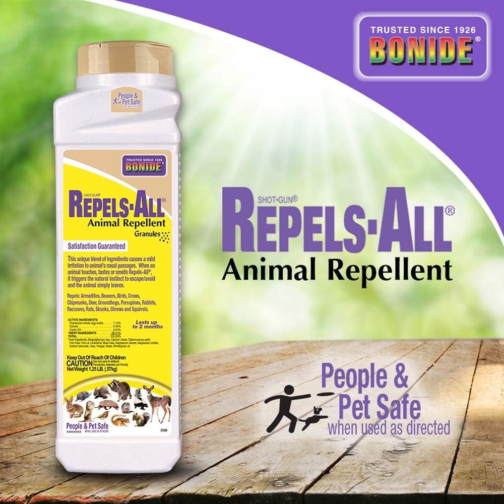Repels-All Animal Repellent Granules, 1.25 lbs. | Ready-to-Use, Deer & Rabbit Repellent, Deter Pests from Lawn & Garden