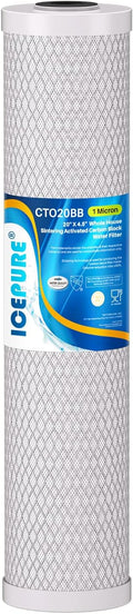 ICEPURE 1 Micron 20" x 4.5" Whole House Activated Carbon Water Filter,1Pack