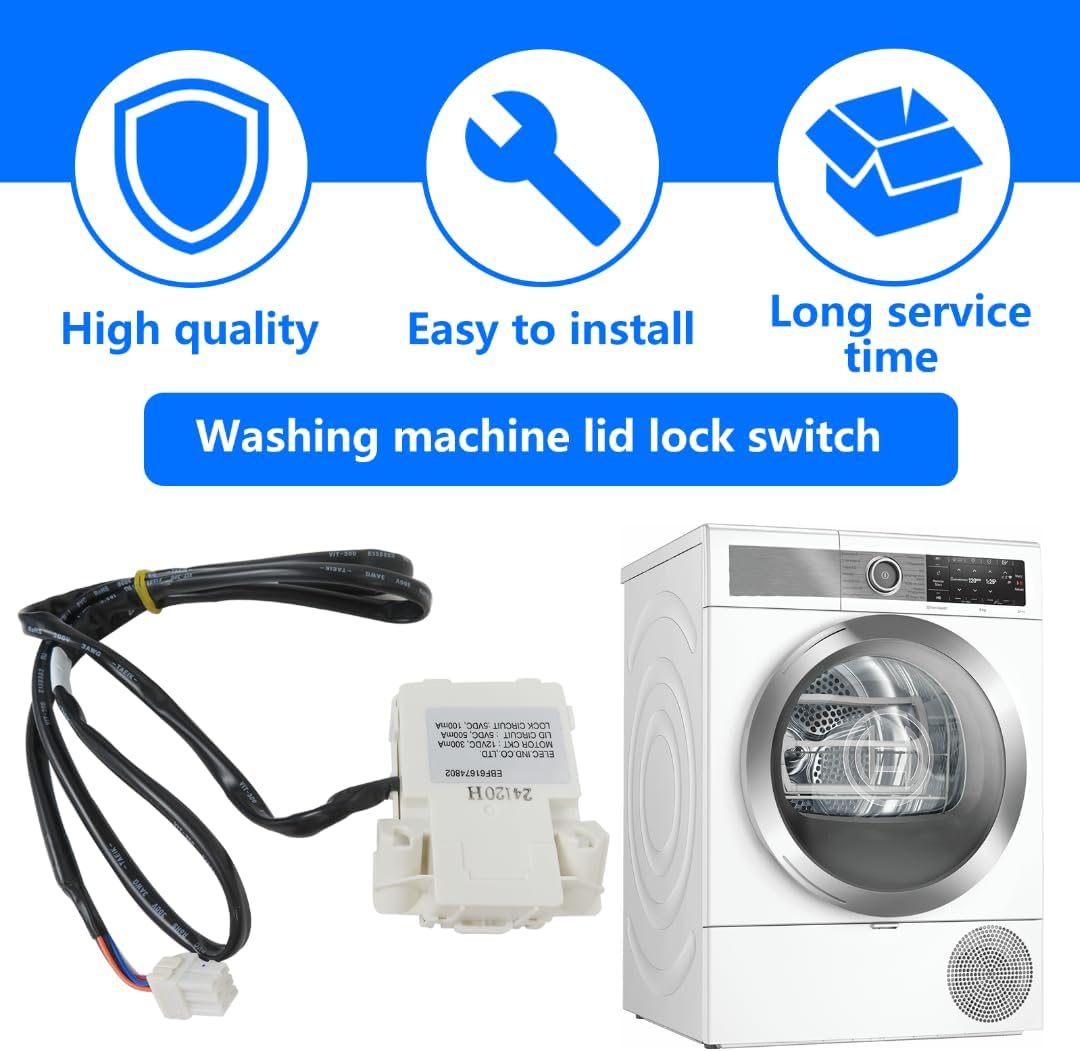 EBF61674802 Washer Lid Lock Switch Replacement Part for L-G Washer WT7300CV/01 WT7305CV/00 WT7305CW/00 WT7400CV/00 WT7400CW/00 WT7405CV/00 by YTXXDEUS