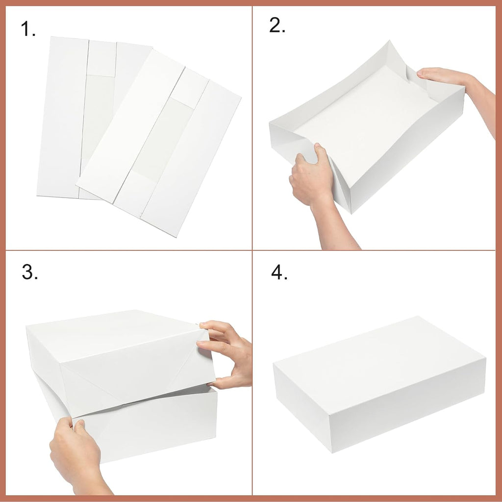 24x14x4 Extra Large Gift Boxes with Lids 6 Pack Deep Coat Robe Box