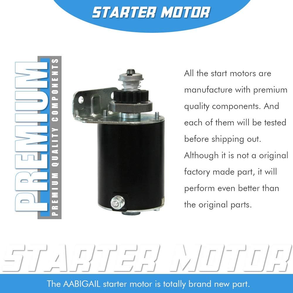 5742N Starter Motor 16 Teeth Compatible with L118 L120 Briggs & Stratton for Lawn Mower 7-22Hp41022003 497595 497594 391423 390838 392749 394805 491766 693054 SBS0001 AM122337 LG497595 (Steel Gear)