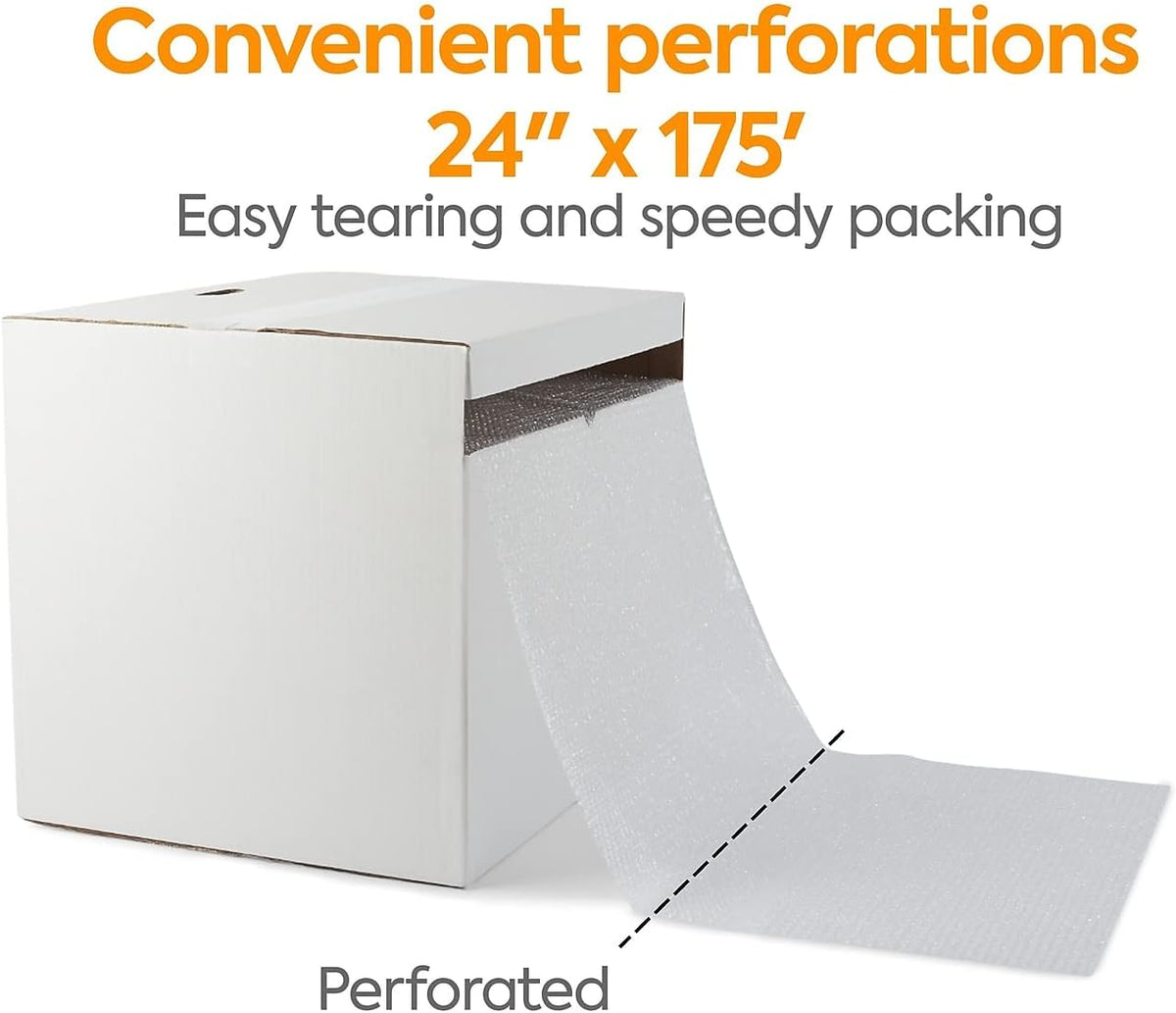 Extra-Wide Bubble Cushioning Roll, 3/16 In, 24x175 Ft