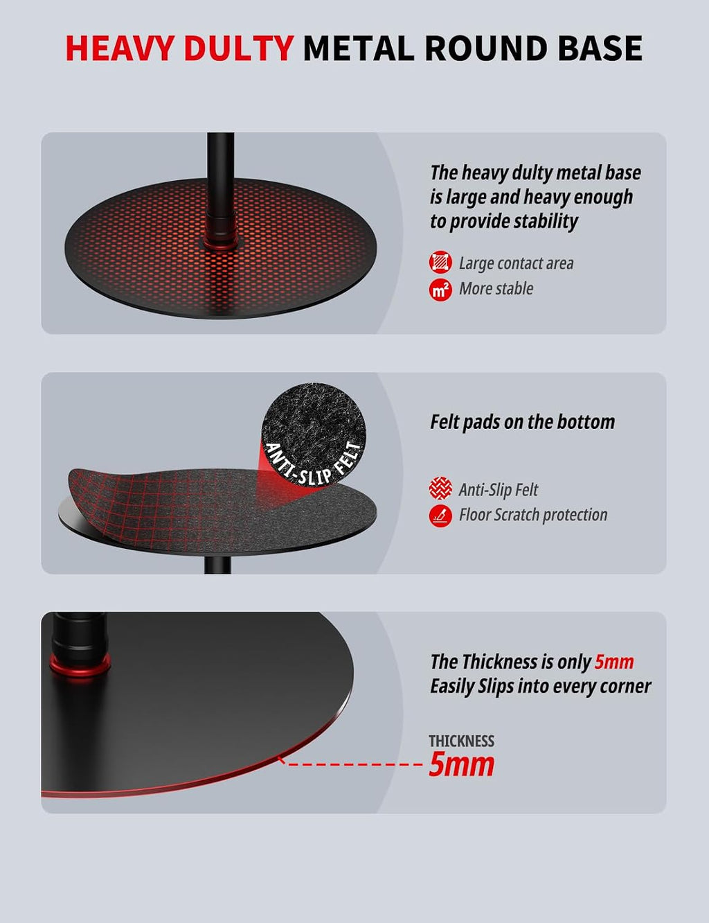 A400 Round Base Monopod(3 Pack) - 79'' Light Stand Photography, Aluminum Camera Floor Stand for DSLR Camera, Light