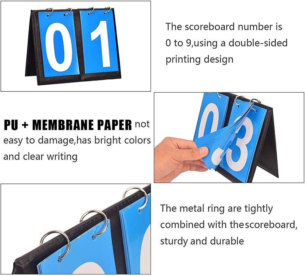 Portable Table Top Scoreboard Flipper, Multi Sports Score Flip Scoreboard