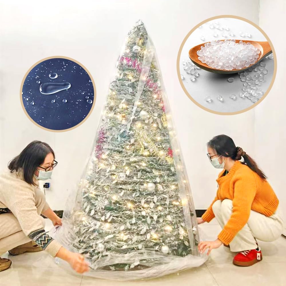 Christmas Tree Removal Bag 9-Feet Tall by 6-Feet Wide Christmas Tree Disposal Bag Plastic Patio Furniture Cover Large