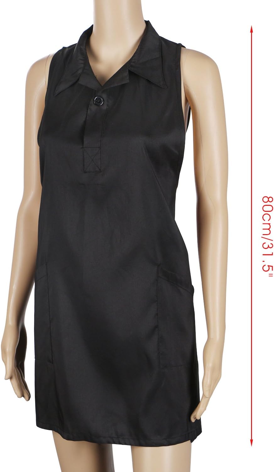 1pc Black Hair Stylist Apron with Pockets, Waterproof Salon Aprons for Hairdresser, Barber Aprons with 2 Pocket