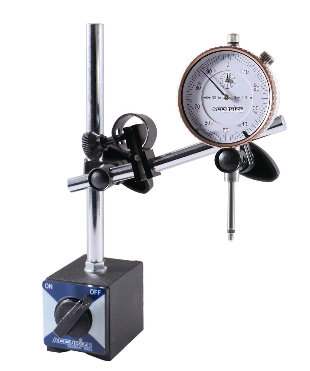 Accusize 3 Pc Magnetic Base and Dial Indicator Set