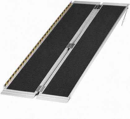 7FT Aluminum Folding Wheelchair Ramp 28in Wide, Non-Skid Portable