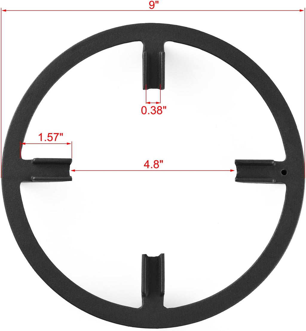 Wok Ring, 9 Inch Wok Support Replacement Part for Samsung Gas Stove Replacement Parts for GE Cooktop Range Parts Cast Iron Stand Kitchenaid Whirlpool Wok Stand Adapter for Gas Stove Holder Accessories