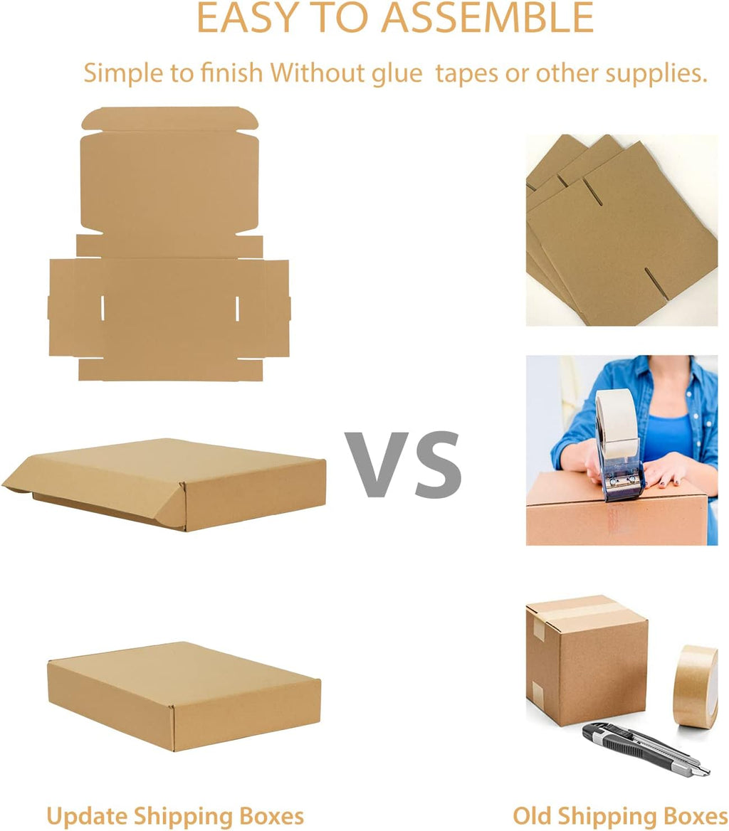 Shipping Boxes 11x8x2 Set of 20, Corrugated Cardboard Box for Packing Small Business, Brown