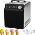 Upright Automatic Ice Cream Maker with Built-in Compressor, 2 Quart No Pre-freezing Fruit Yogurt Machine, Stainless