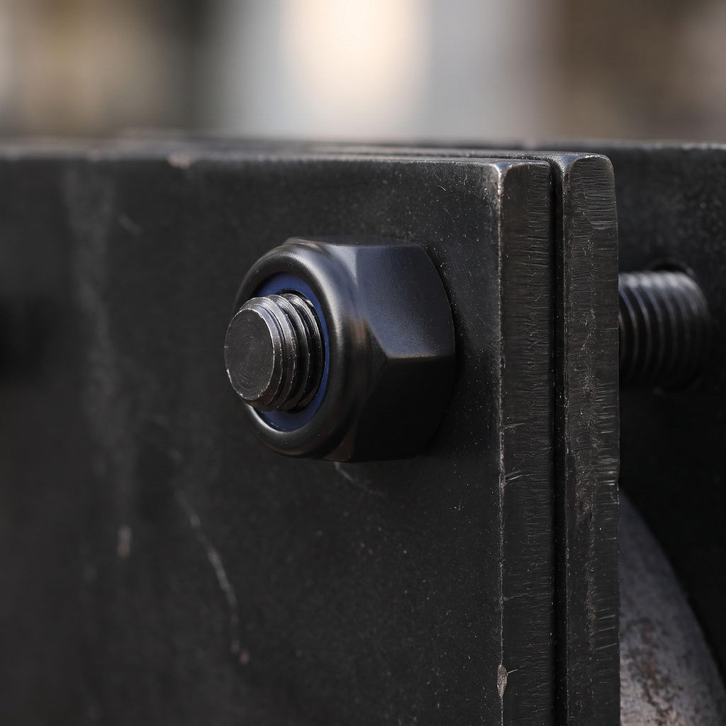 M6 (30 Pack) Nylon Insert Locknuts, Black Zinc Plated 18-8 (304) Stainless Steel Bright Finish Fully Thread