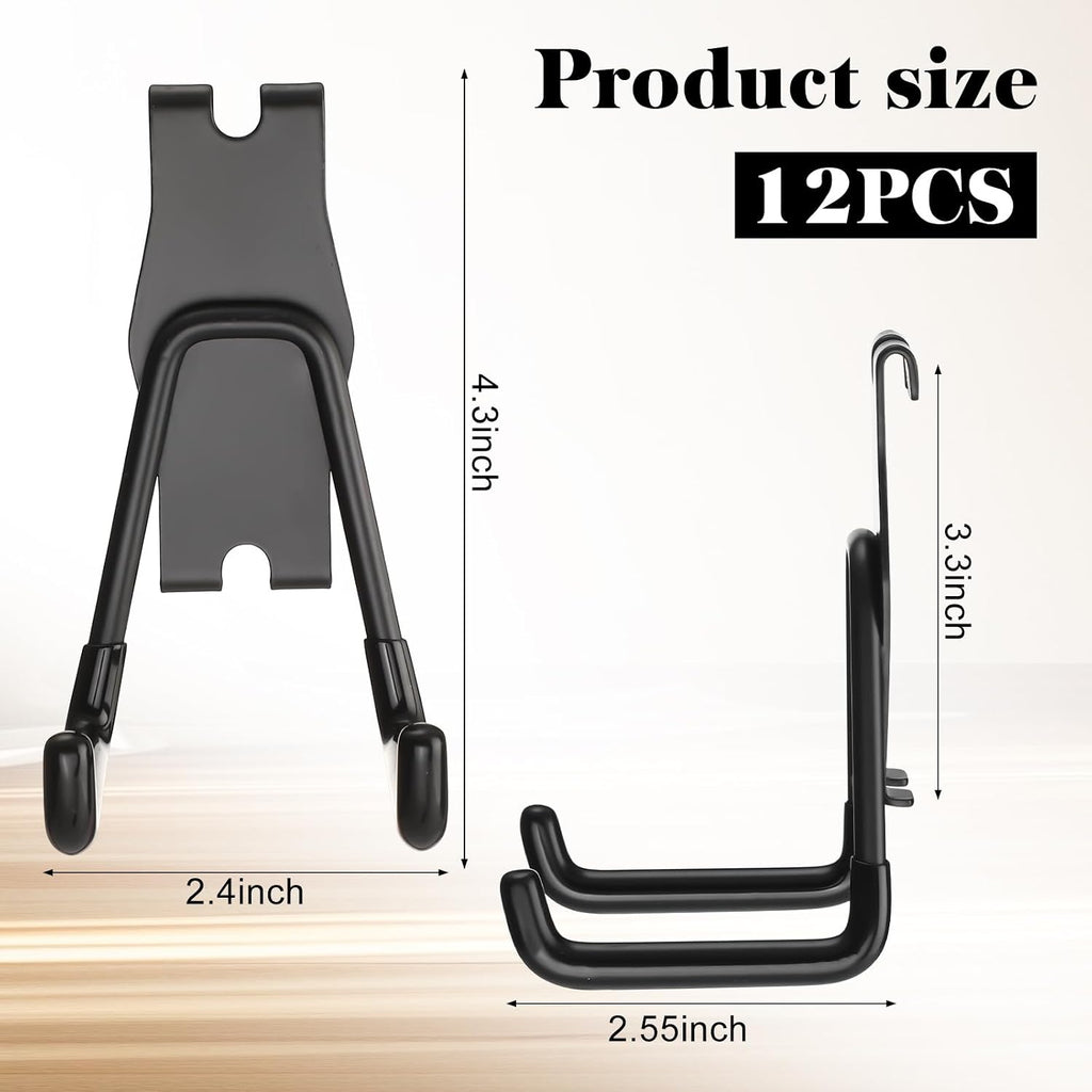 12 Pack Gridwall Utility Hooks and Hangers Heavy Duty Gridwall Hanging Hooks Grid Wall Picture Holder Black Display