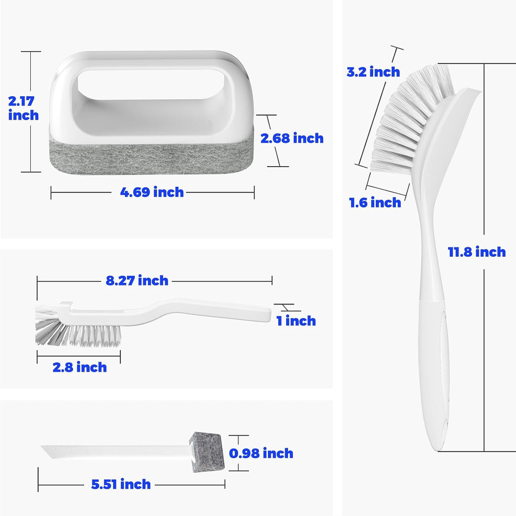 Dish Brush Cleaning Brush Set for Cleaning Groove Gap,White | Dish Brush Set Cleaning Brush Set, Scouring Pad for