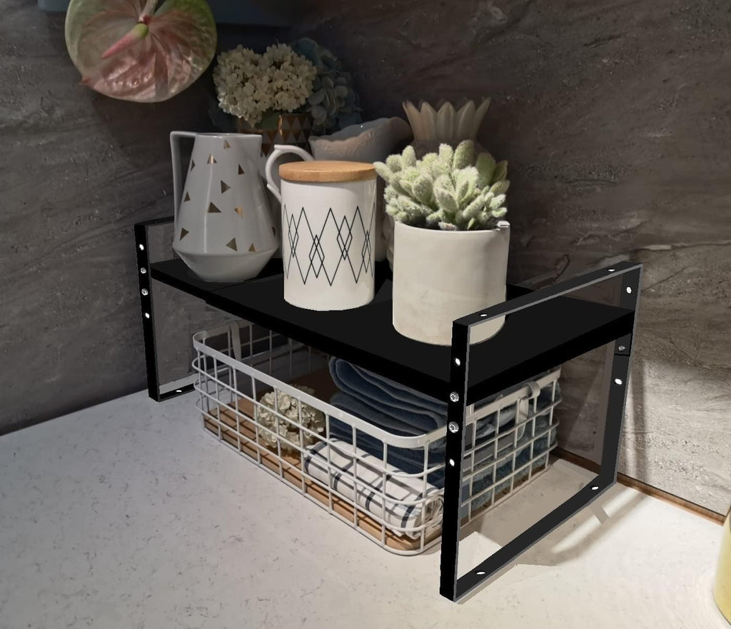 Expandable Stackable Spice Rack Cabinet Shelf Organizer in Cabinets Shelves Kitchen Cupboard Organization Stack up