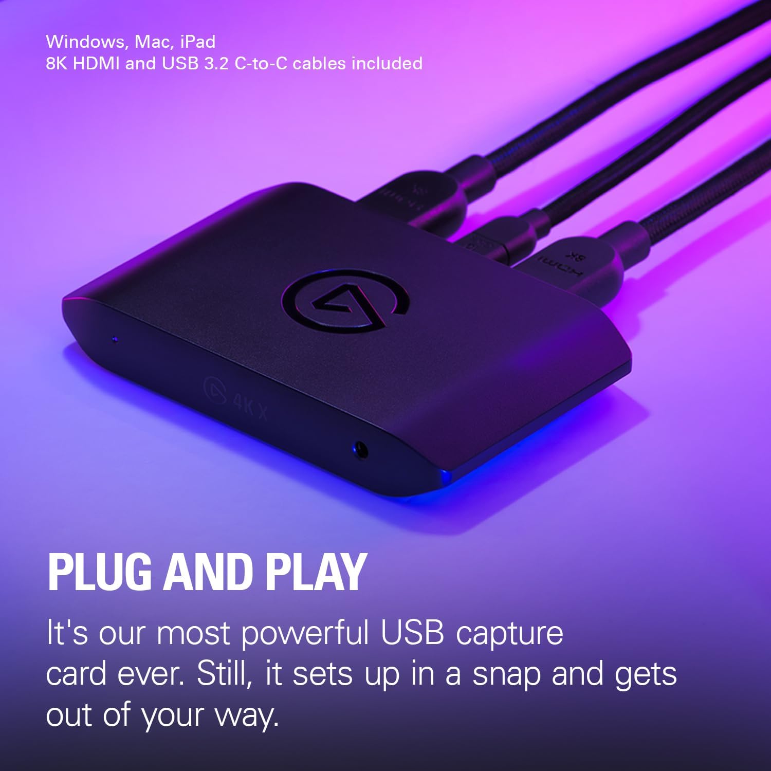 4K X Capture Card, HDMI 2.1, 4K144 Ultra-Low Latency | VRR passthrough, HDR10, Up to 1080p240 capture, USB 3.2 Gen 2