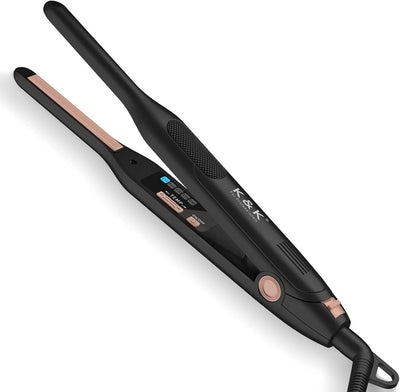 3/10" Mini Flat Iron for Short Hair Small Straightener for Pixie&Beard | 3/10" ULTRA-SLIM PLATES Extra-narrow ceramic