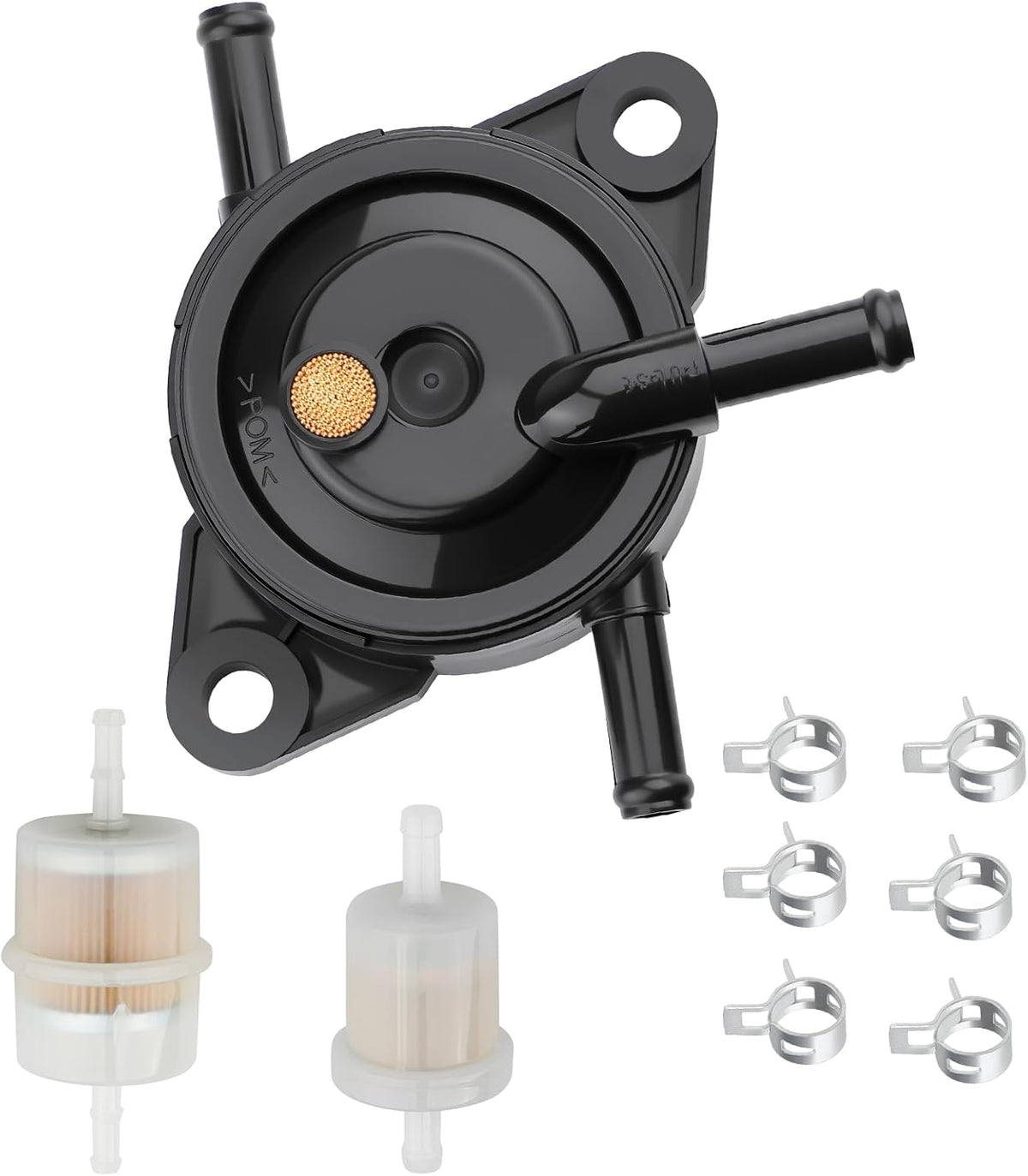 Fuel Pump for Kawasaki 18-24HP FR691V FR651V FR730V FR541V FR600V FS600V FS481V FS541V FS651V FS691V FS730V 18HP 21.5HP 22HP 23HP 24HP Engine Fuel Filter Fuel Pump Clamps Kit